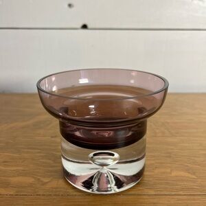 Vintage Amethyst Glass Candle Holder – Attributed to Krosno